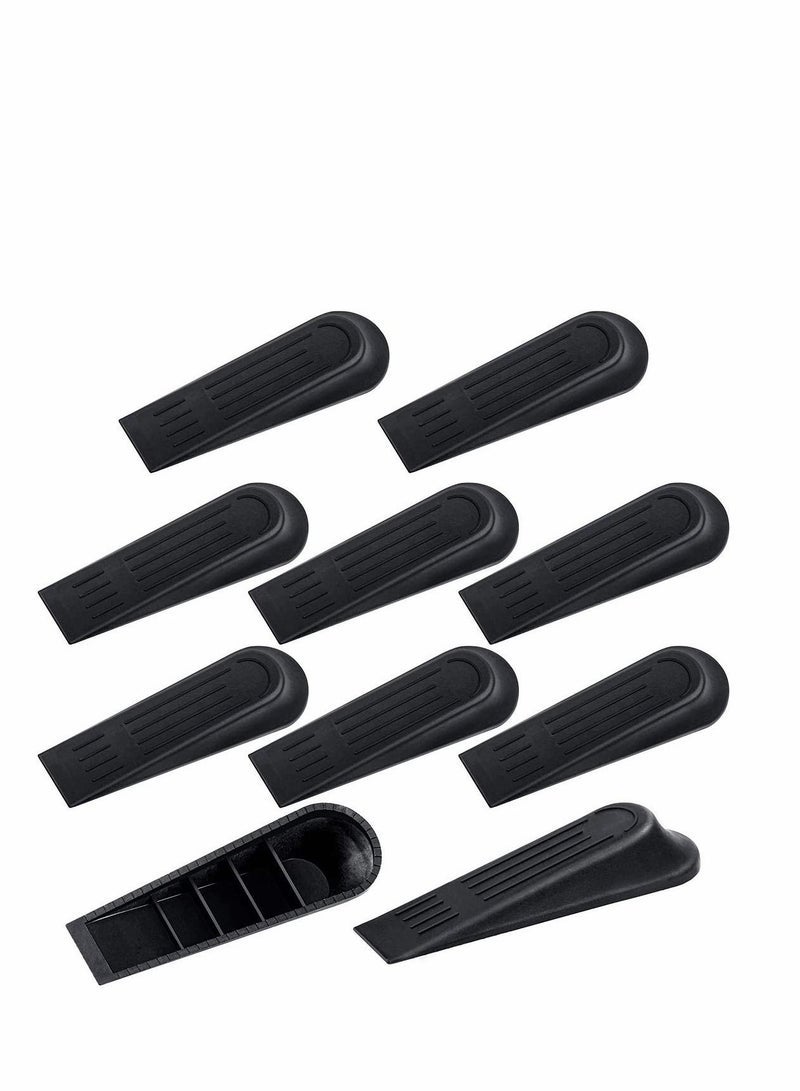 Door Stoppers Wedge Heavy Duty Door Wedge, 10 Pcs Non-Slip Door Jammer, Plastic Door Stop Wedges for Home and Office, Interior Bathroom, Kitchen, Children's Room Door - Image 1